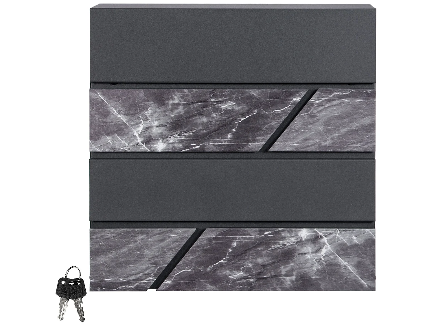 Boîte aux lettres murale anthracite noir avec 2 clés 11x37x26,5 cm ML-DESIGN