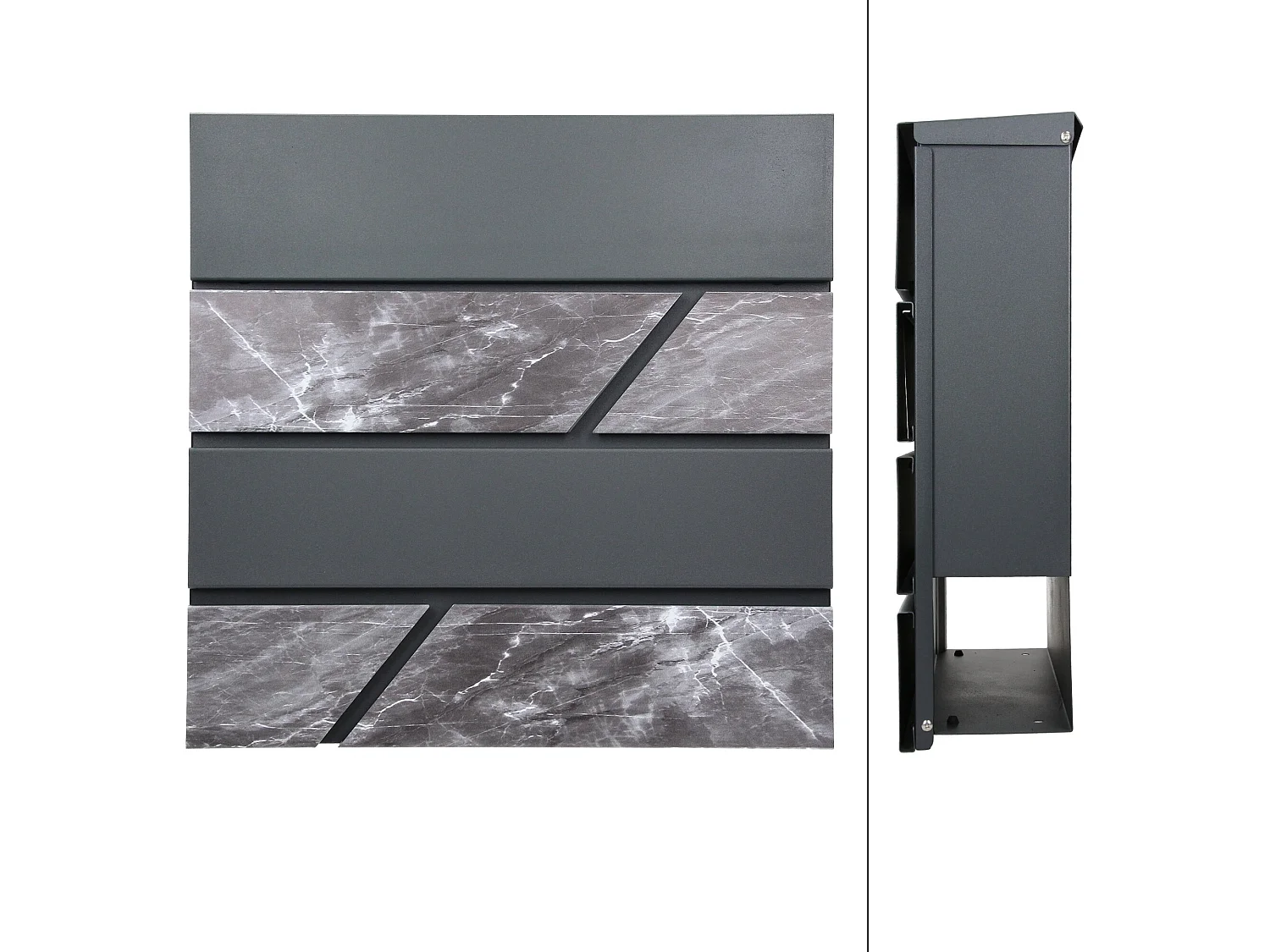 Boîte aux lettres murale anthracite noir avec 2 clés 11x37x26,5 cm ML-DESIGN