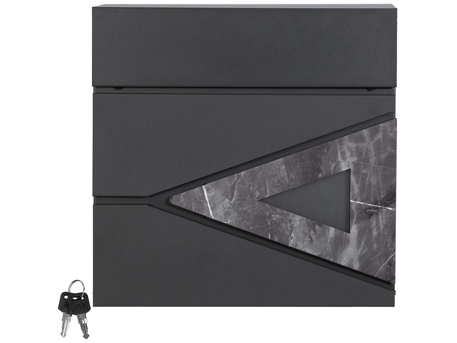 Boîte aux lettres en acier optique marbre noir murale moderne ML-DESIGN