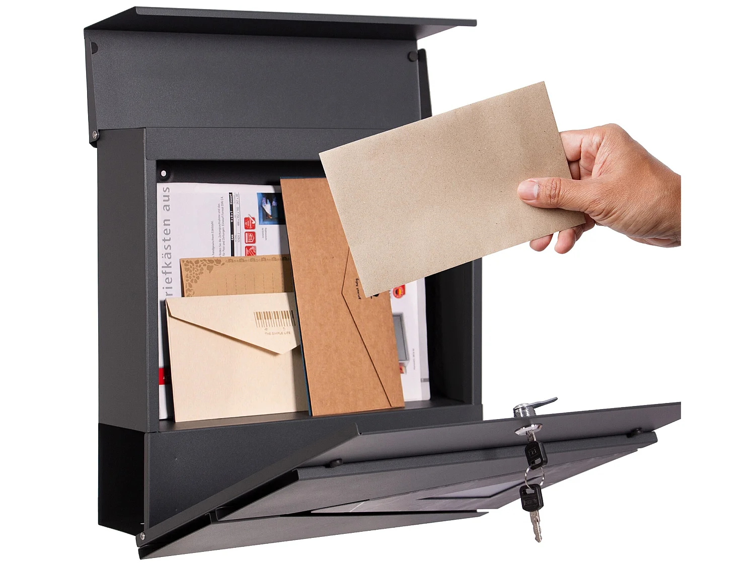 Boîte aux lettres en acier optique marbre noir murale moderne ML-DESIGN