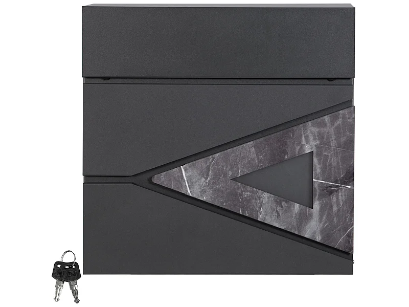 Boîte aux lettres en acier optique marbre noir murale moderne ML-DESIGN