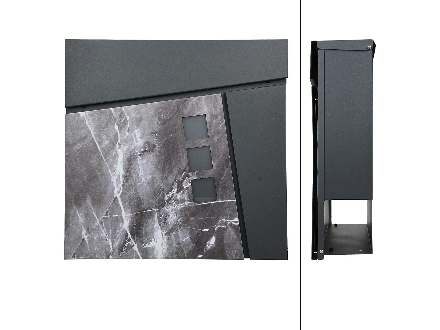 Boîte aux lettres murale moderne anthracite design marbre noir ML-DESIGN