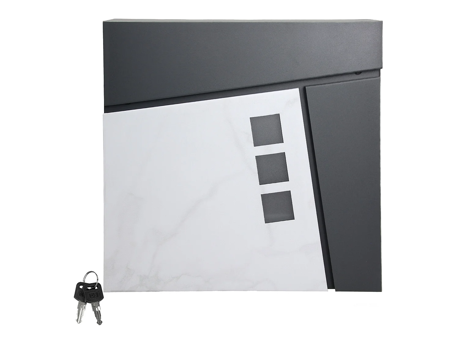 Boîte aux lettres murale moderne en acier anthracite 2 clés inclus ECD Germany