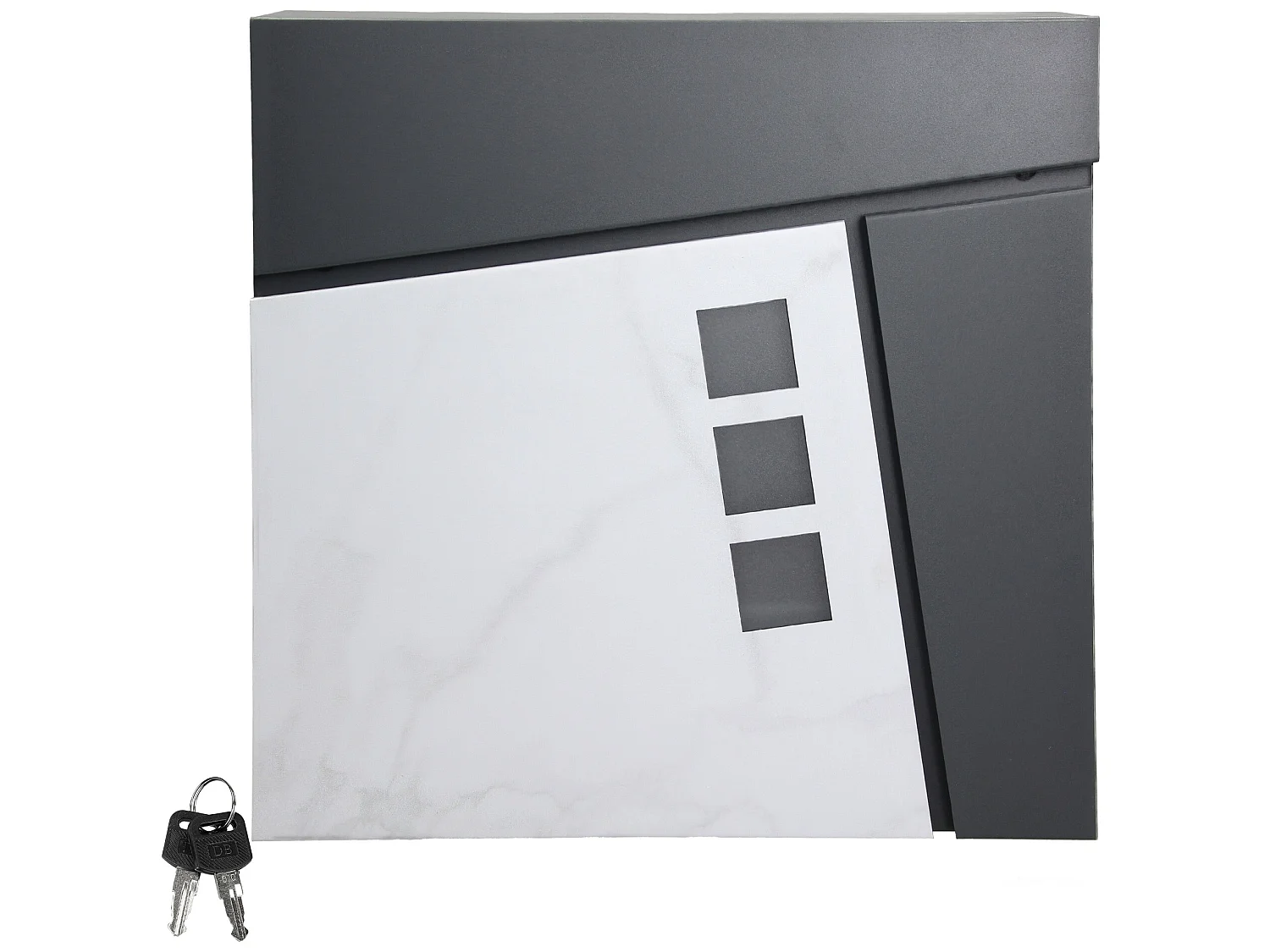 Boîte aux lettres murale moderne en acier anthracite 2 clés inclus ECD Germany