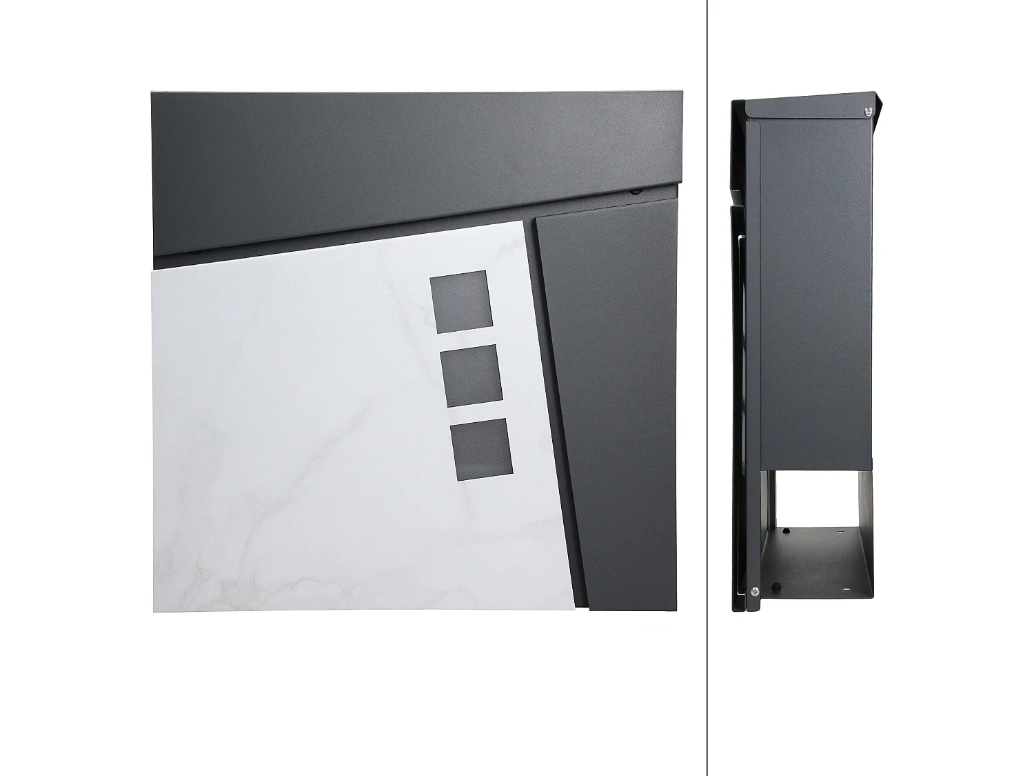 Boîte aux lettres murale moderne en acier anthracite 2 clés inclus ECD Germany