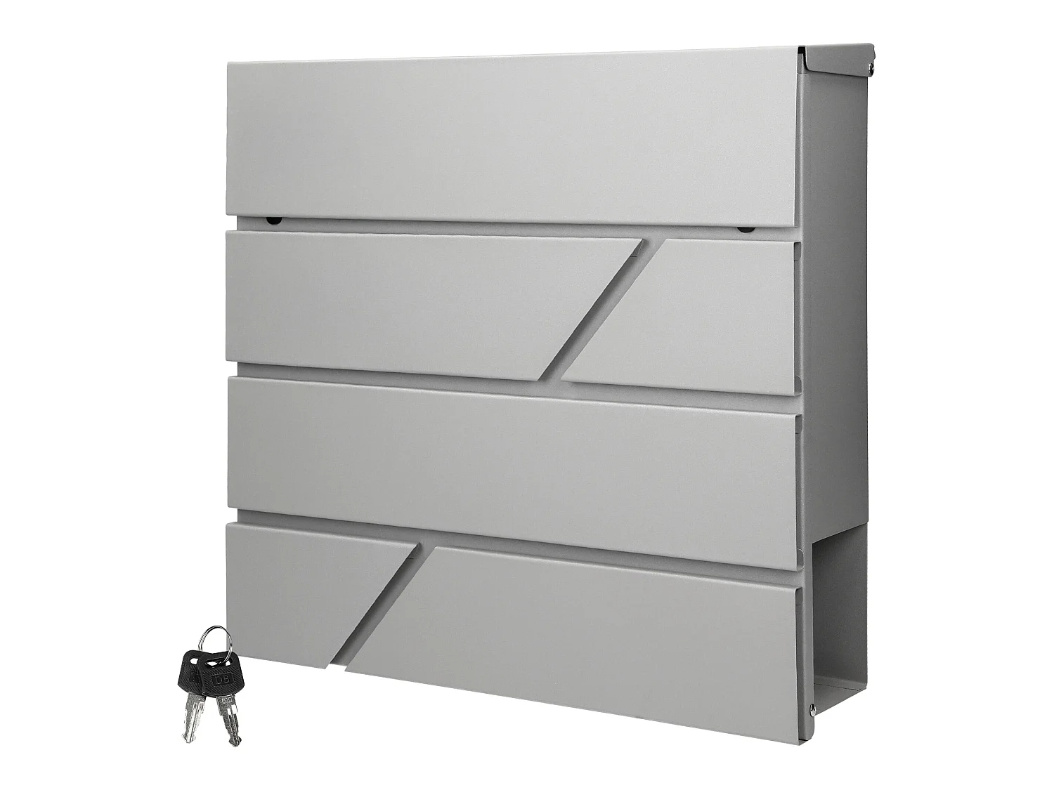 Boîte aux lettres murale gris clair avec 2 clés compartiment à journaux postale ML-DESIGN