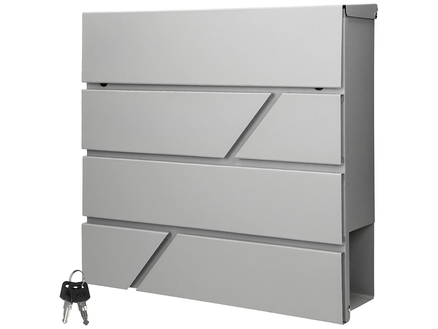 Buzón de pared gris claro con 2 llaves compartimento ML-DESIGN