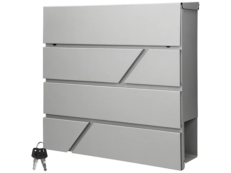 Cassetta postale a muro grigio chiaro con 2 tasti e scomparto ML-DESIGN