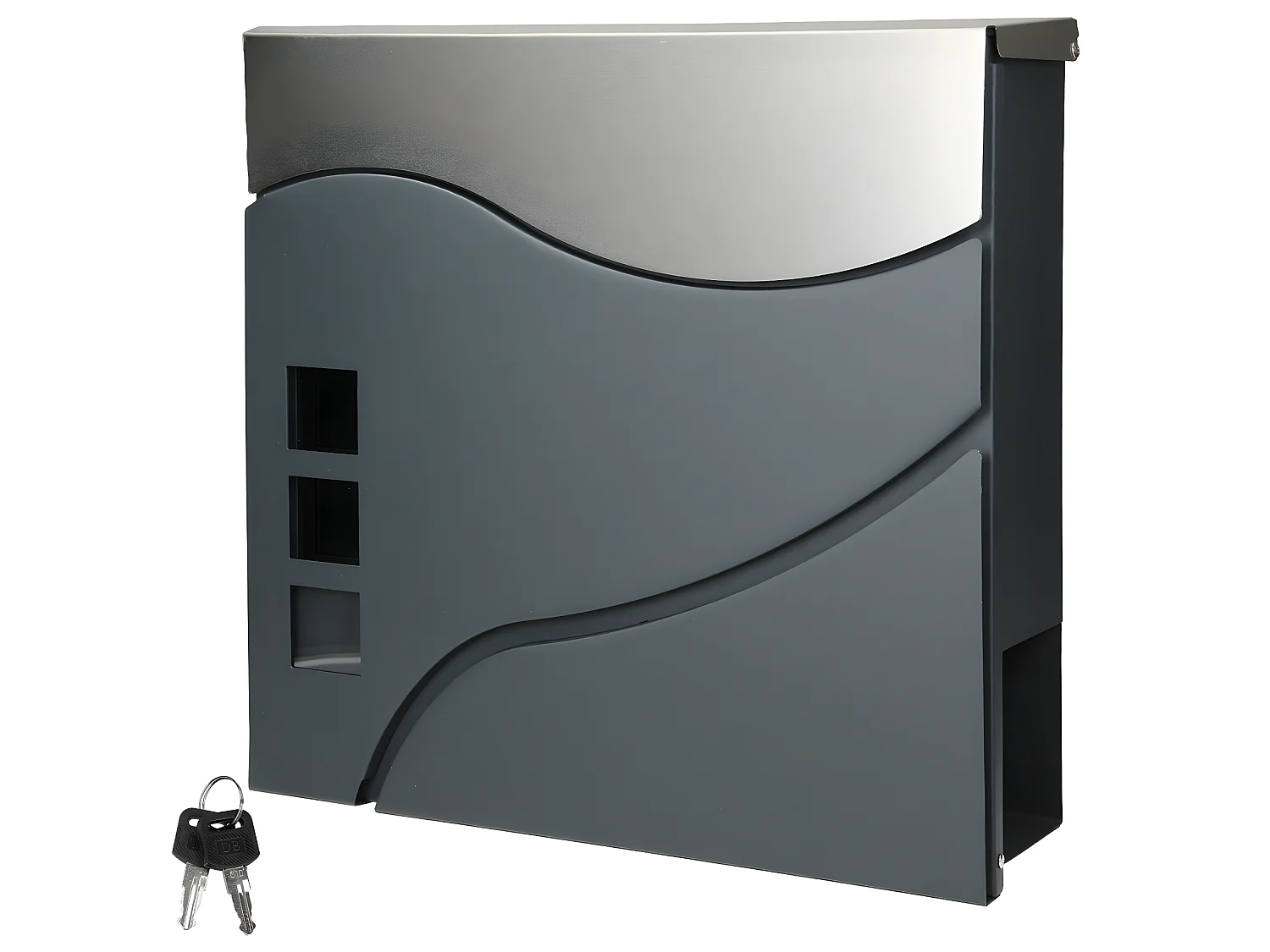 Boîte aux lettres murale porte-journaux postale 2 clés inclus acier ECD Germany