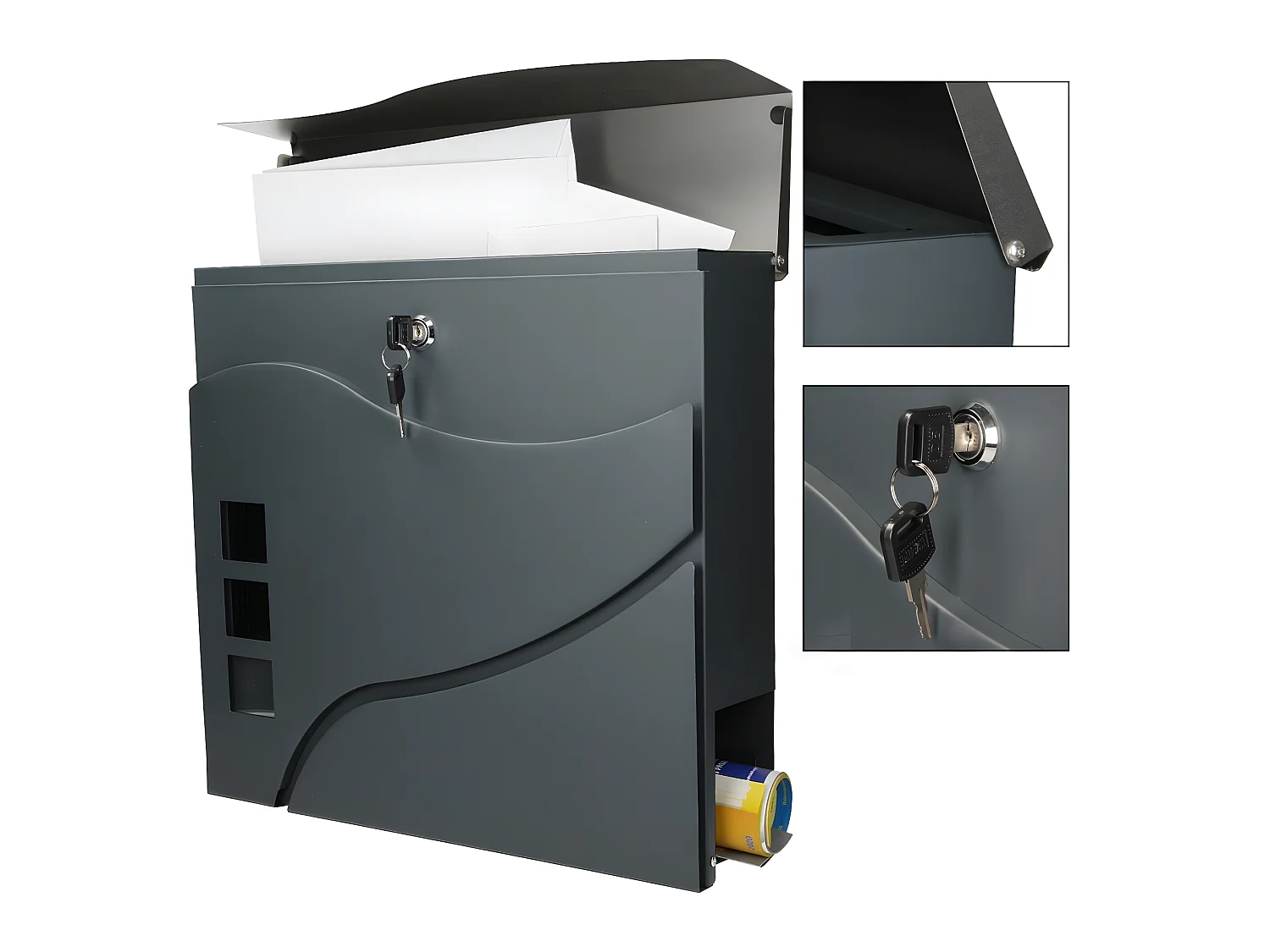 Boîte aux lettres murale porte-journaux postale 2 clés inclus acier ECD Germany