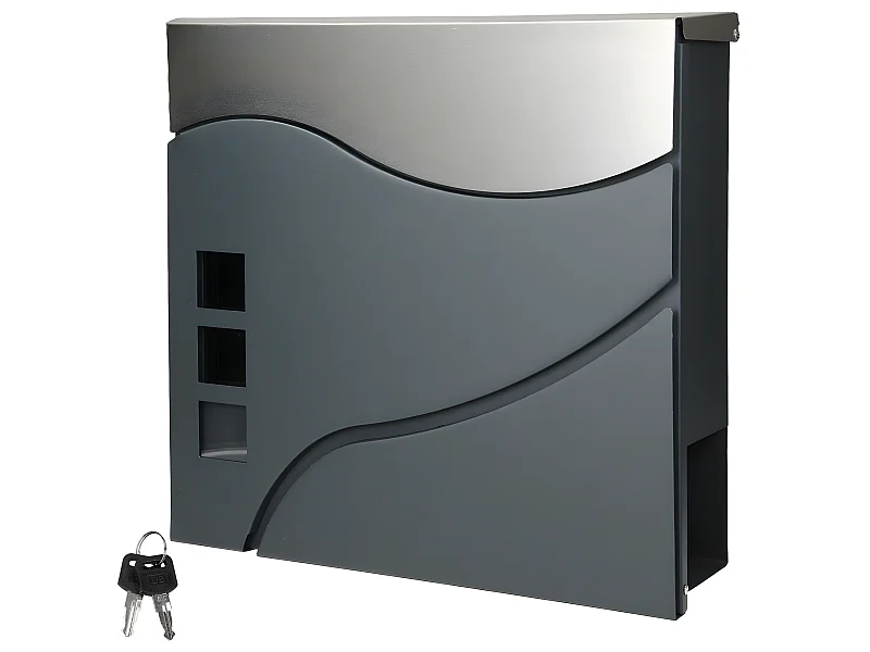 Boîte aux lettres murale porte-journaux postale 2 clés inclus acier ECD Germany
