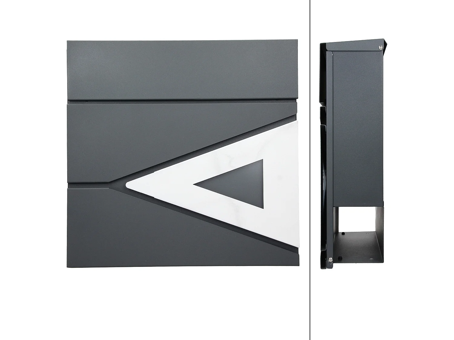 Boîte aux lettres en acier anthracit optique marbre murale moderne ML-DESIGN