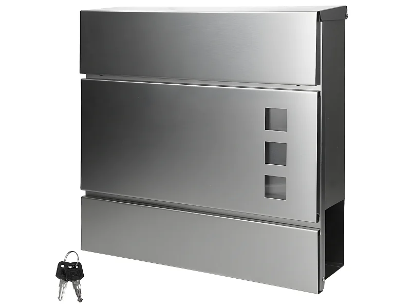 Boîte aux lettres murale avec porte-journaux 3 fenêtres ECD Germany