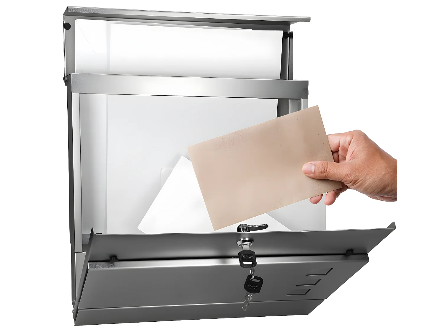 Boîte aux lettres murale avec porte-journaux 3 fenêtres ECD Germany