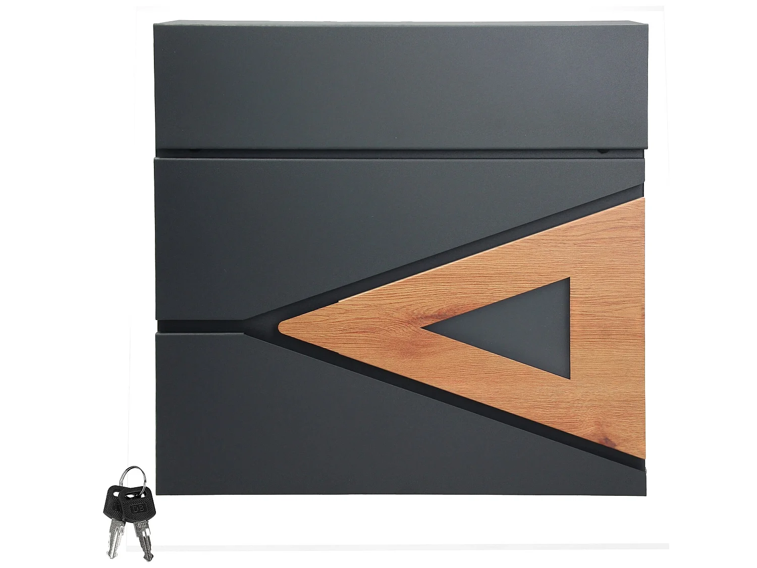 Cassetta postale in acciaio rovere antracite ottica moderna da parete ML-DESIGN