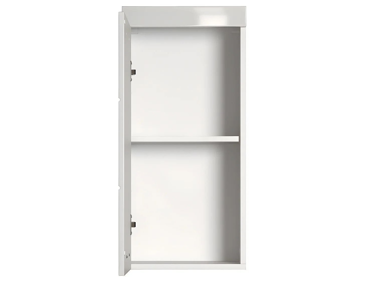 Armoire murale, meuble haut de salle de bain coloris blanc mat et blanc brillant