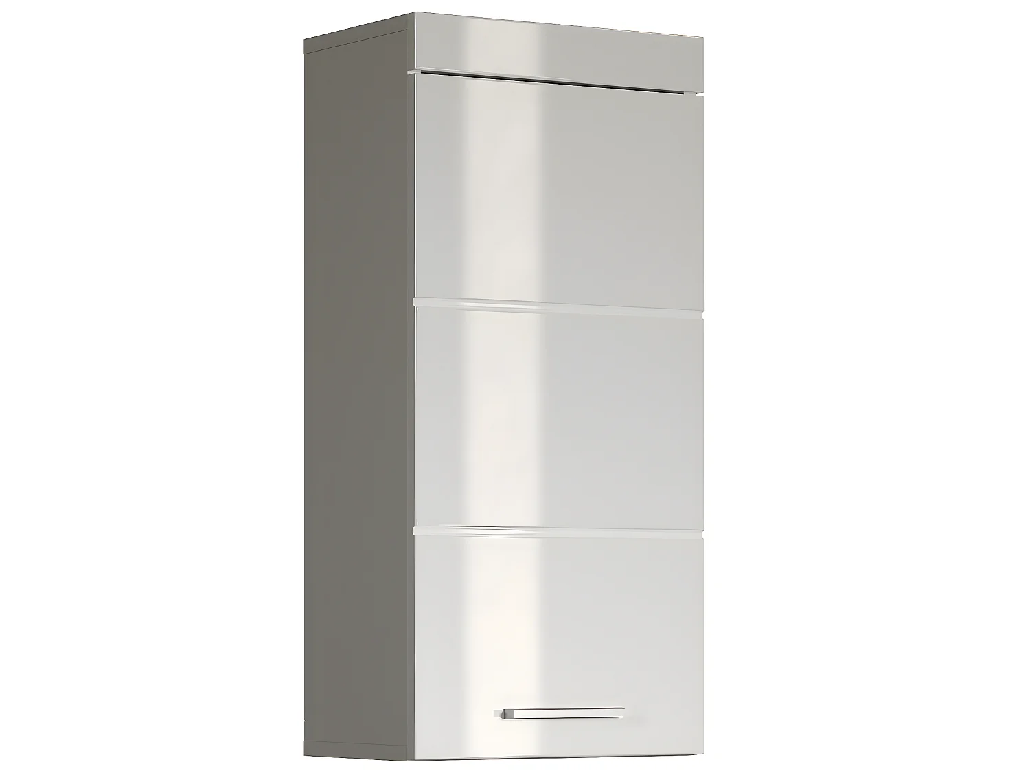 Armoire murale, meuble haut de salle de bain coloris blanc mat et blanc brillant