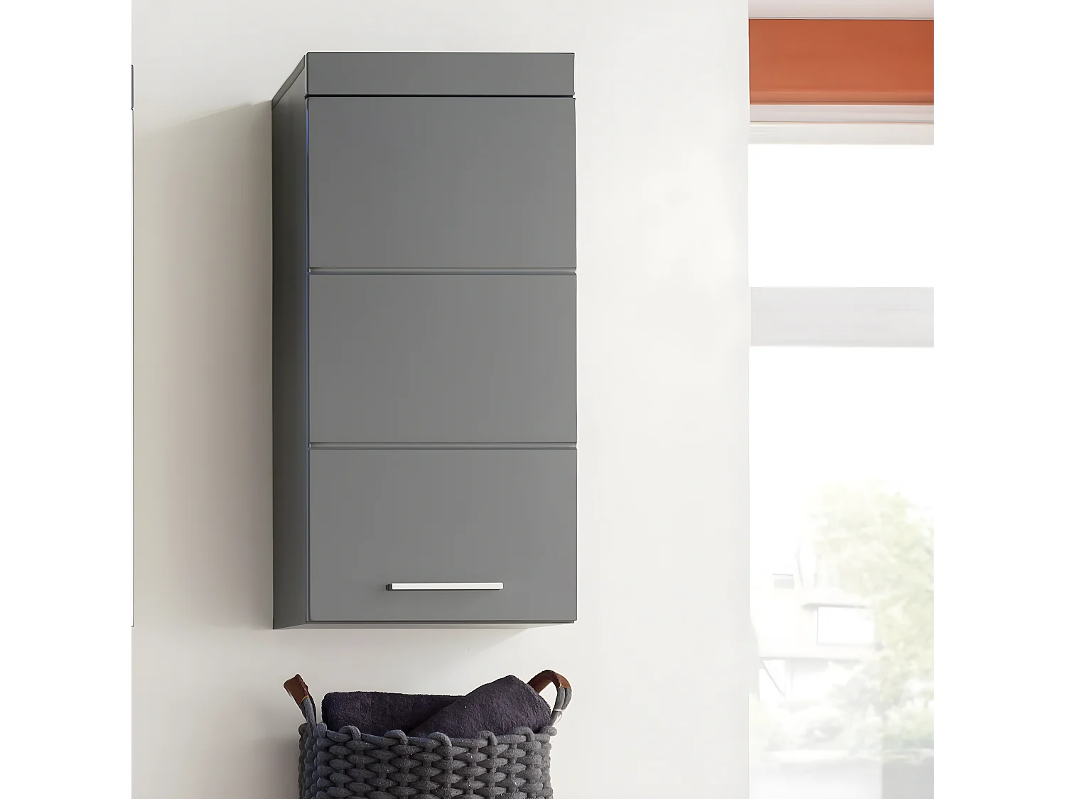 Armoire murale, meuble haut de salle de bain - L.  37 x H. 77 x P. 23 cm