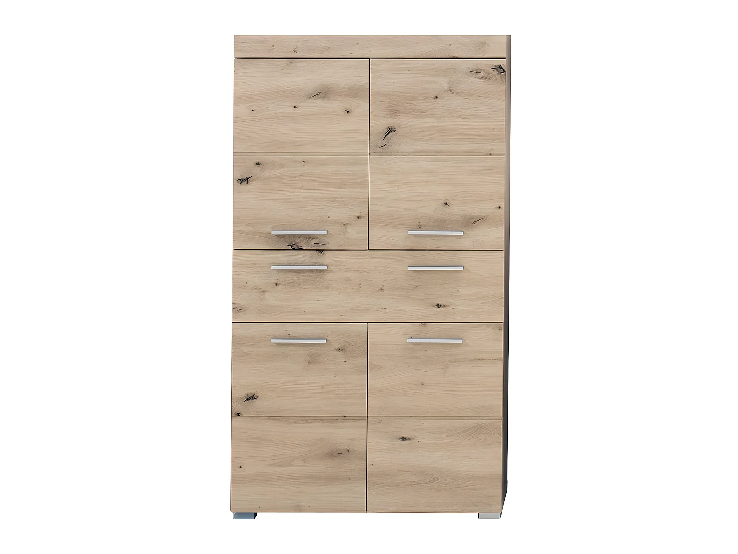 Commode de rangement avec 4 portes de salle de bain - L. 73  x H. 132  x P.  31 cm