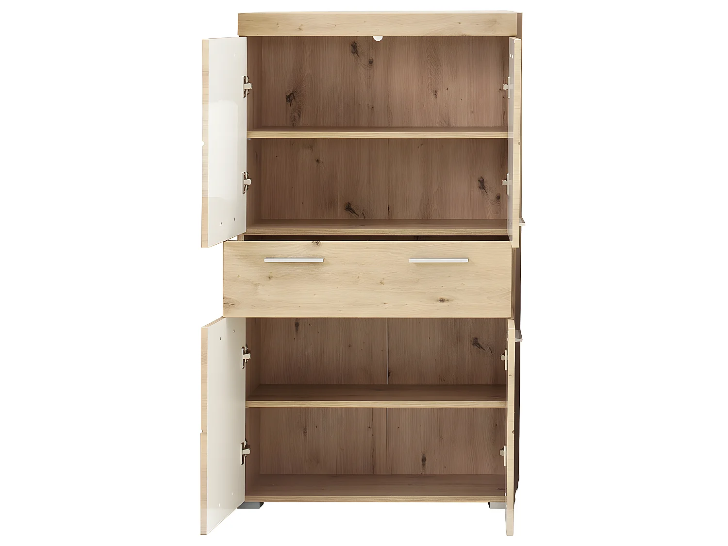 Commode de rangement avec 4 portes de salle de bain - L. 73  x H. 132  x P.  31 cm