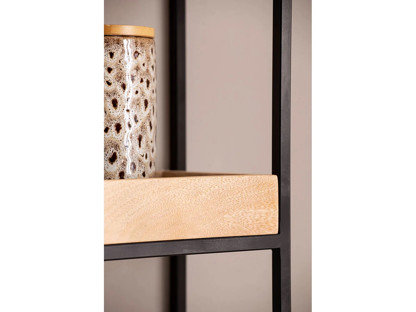 Étagère Murale Bois Massif Métal 27x77x18 cm Étagère Suspendue Flottante