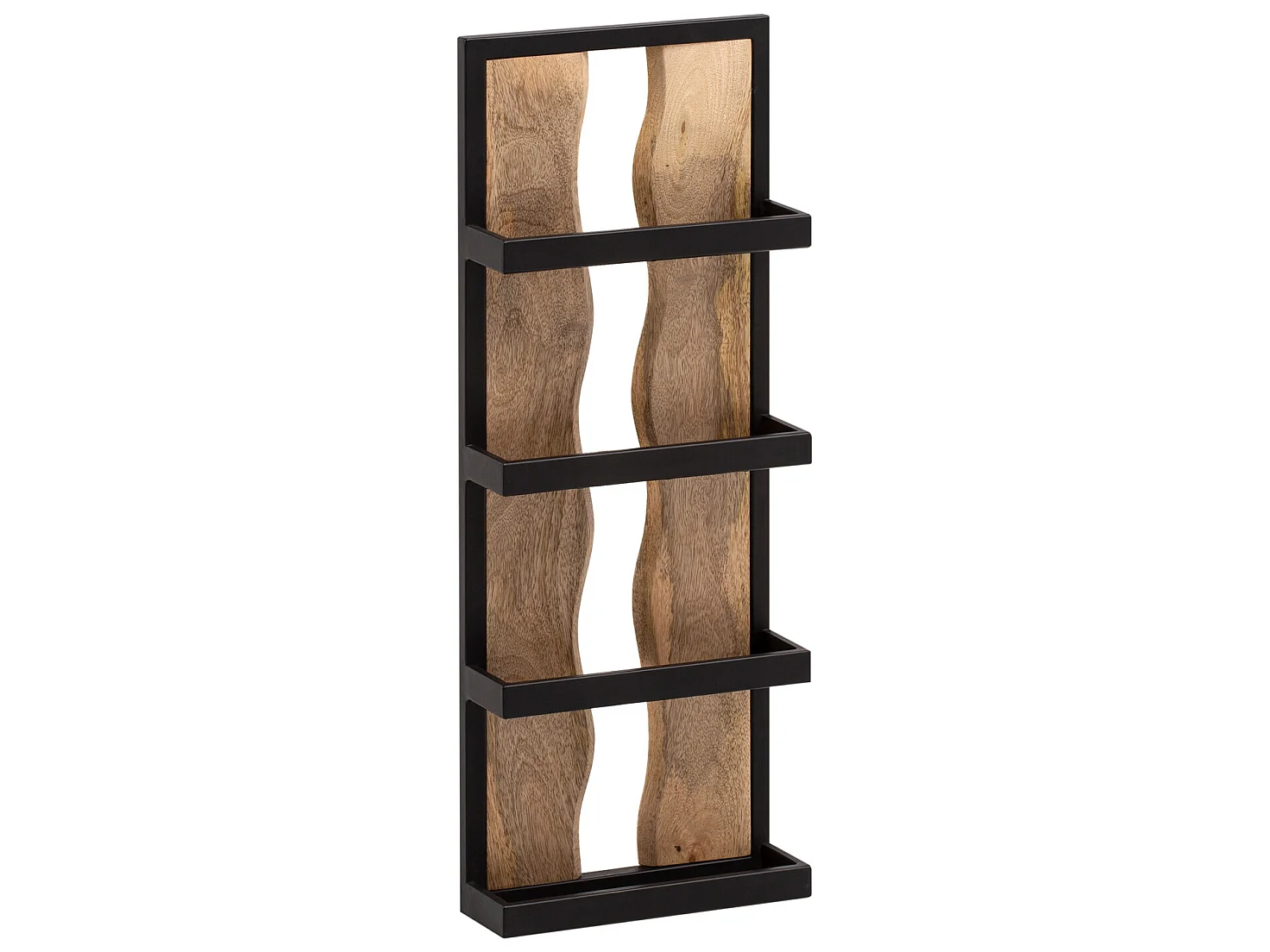 Étagère Murale Bois Massif Métal 30x80x10 cm Étagère Suspendue Flottante