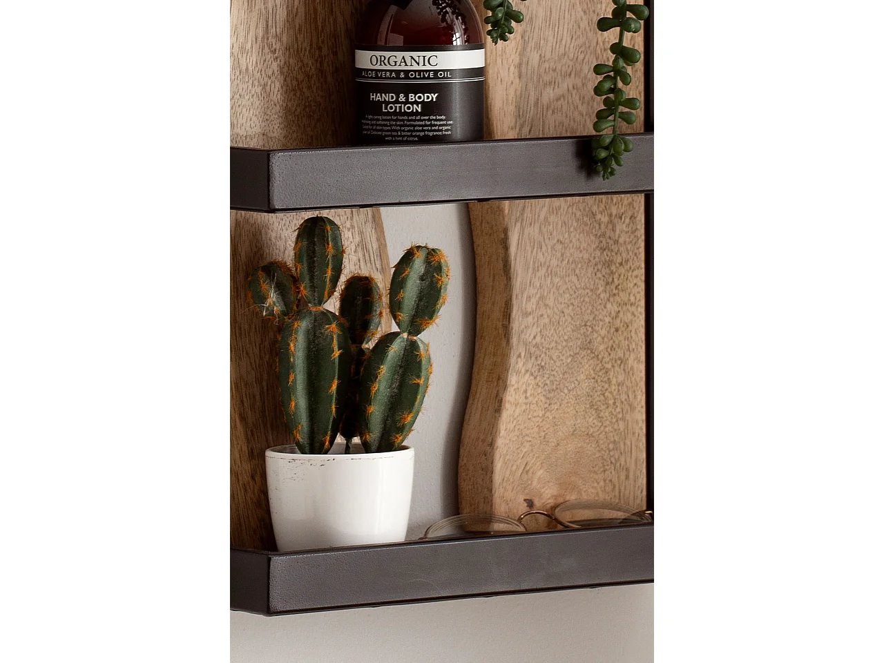 Étagère Murale Bois Massif Métal 30x80x10 cm Étagère Suspendue Flottante