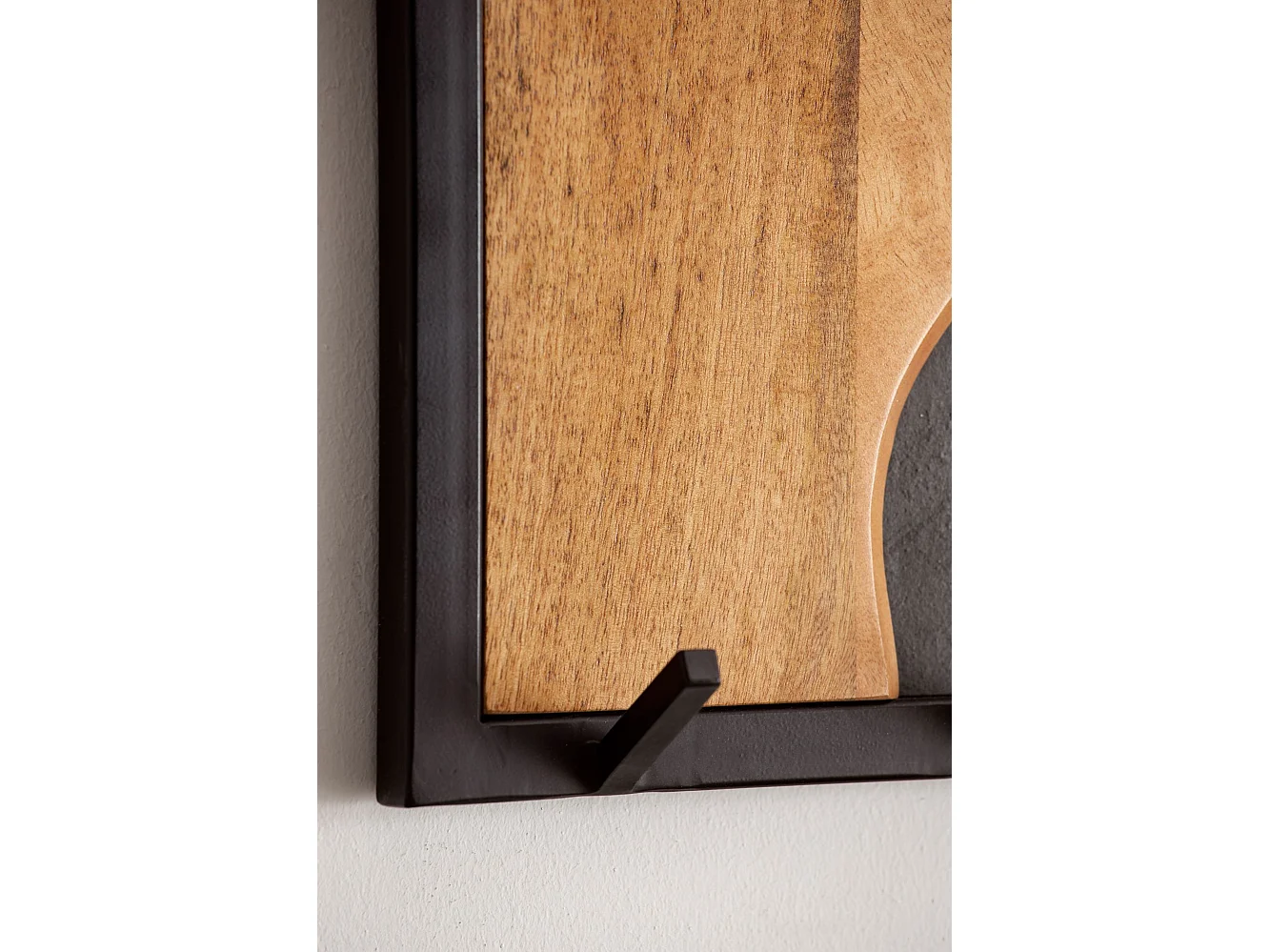 Porte Manteau Mural 13 Crochets Bois Massif Metal 80 cm Murale Couloir