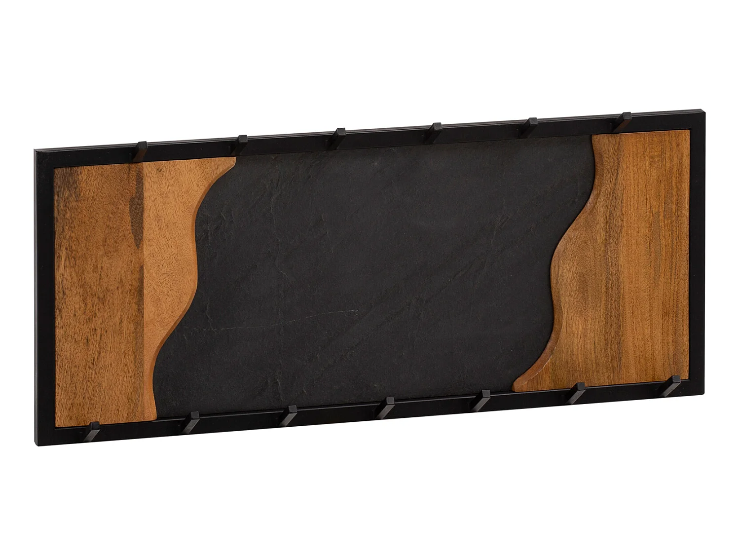 Porte Manteau Mural 13 Crochets Bois Massif Metal 80 cm Murale Couloir