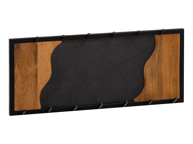 Porte Manteau Mural 13 Crochets Bois Massif Metal 80 cm Murale Couloir