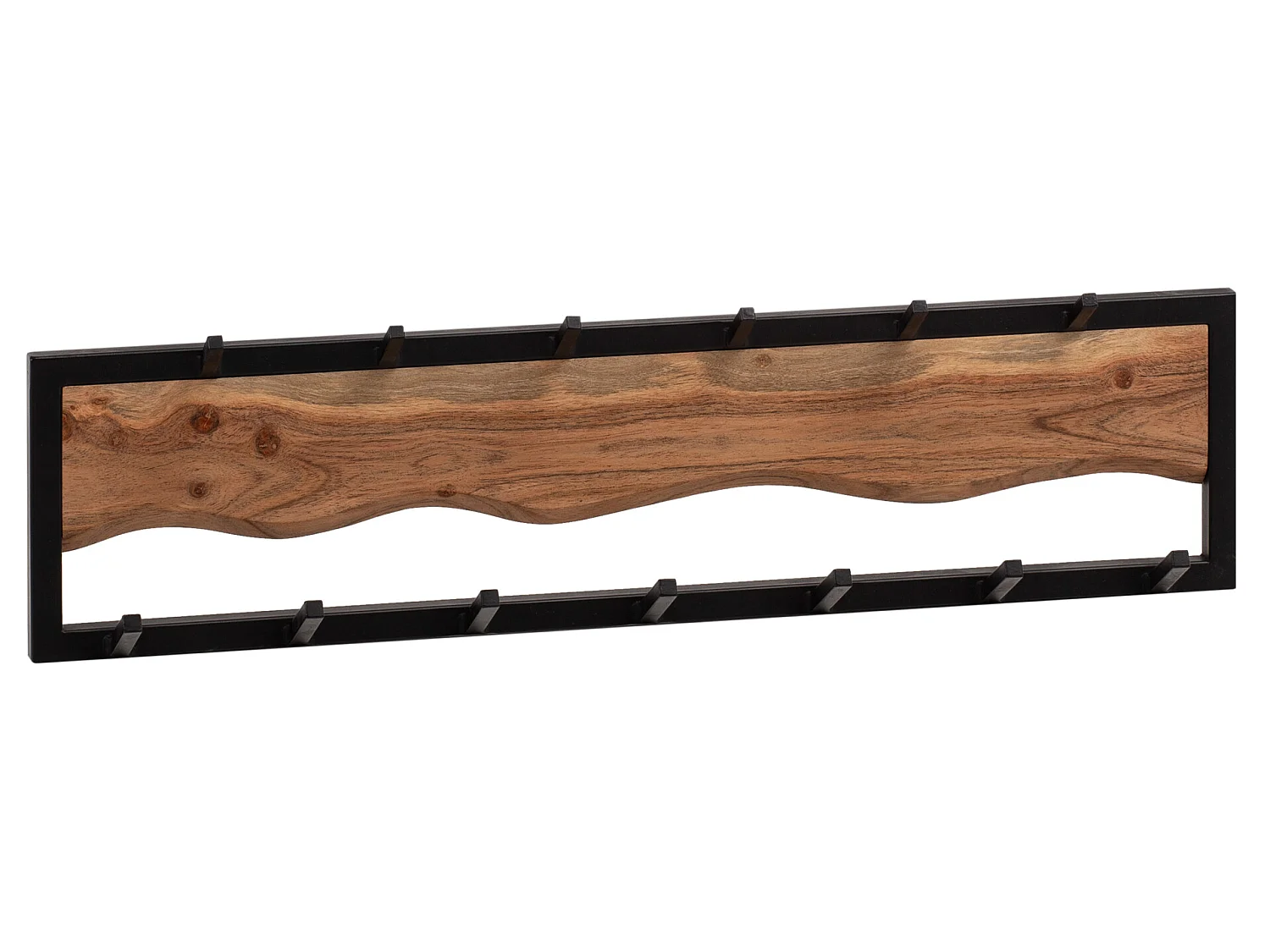 Porte Manteau Mural 13 Crochets Bois Massif Metal 80 cm Murale Couloir