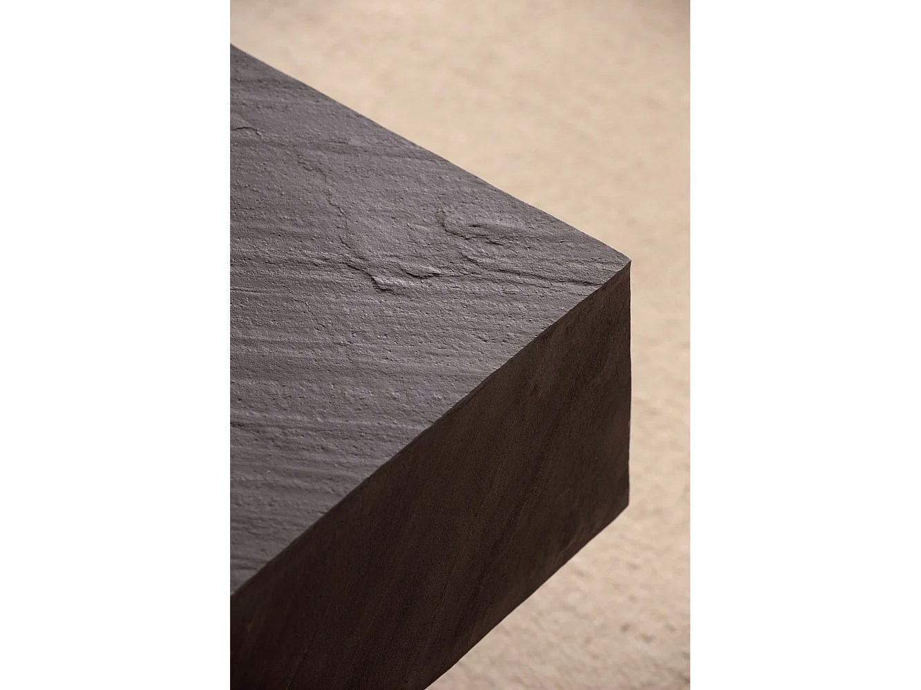 Table Basse Carré Aspect Pierre 64x64x35 cm Table de Salon Moderne