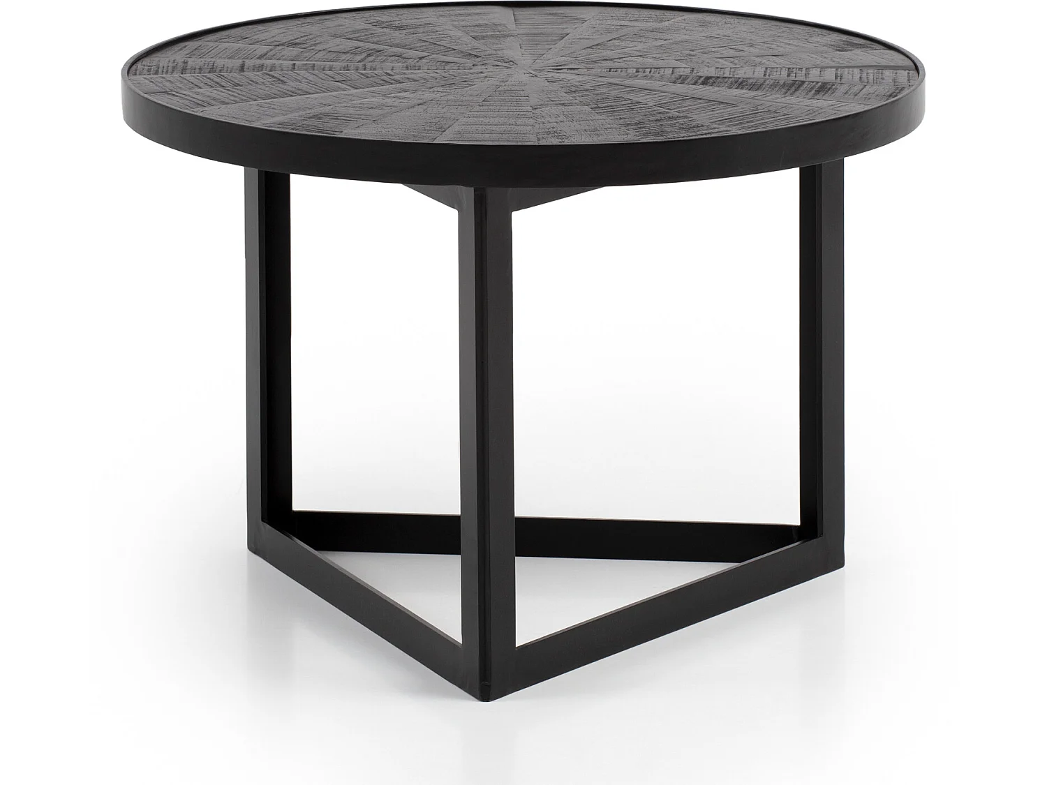 Table Basse Ronde Bois Massif 58x58x40 cm Petite Table de Salon Moderne