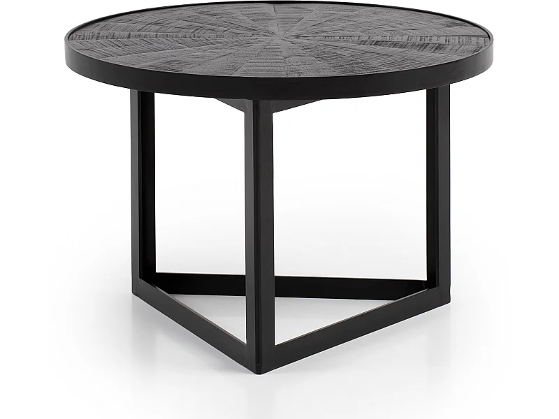 Table Basse Ronde Bois Massif 58x58x40 cm Petite Table de Salon Moderne