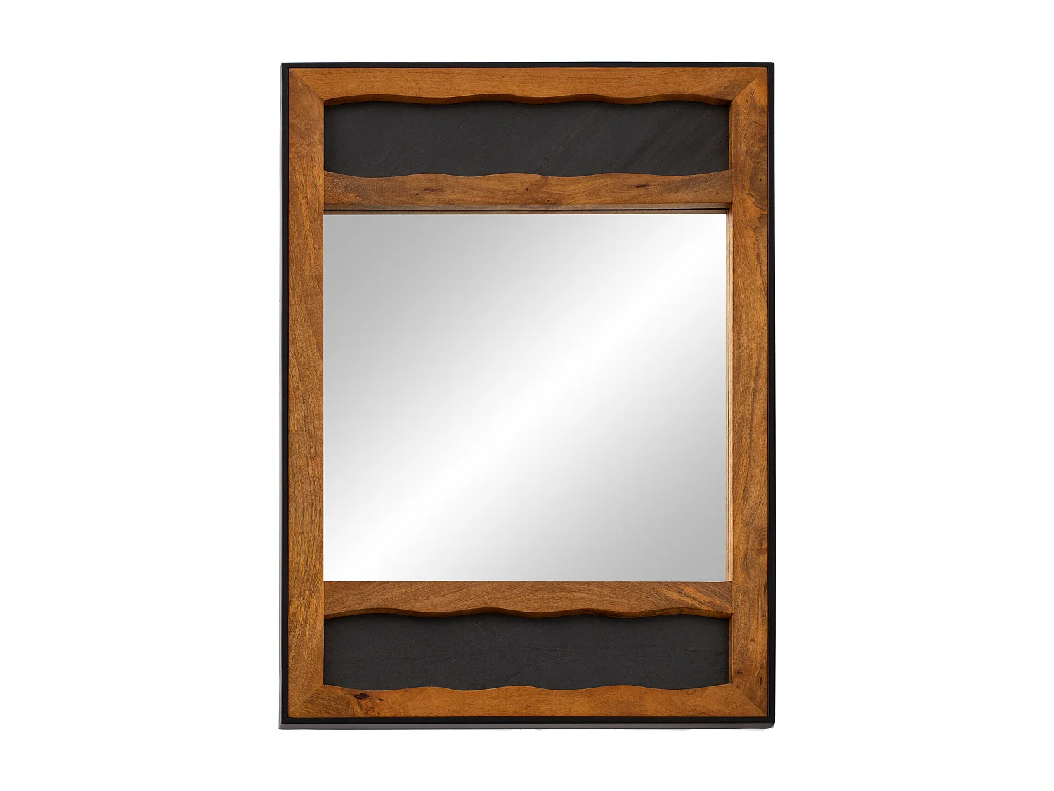 Miroir Mural Bois Massif 72x102x3 cm Miroir de Couloir Grand Moderne