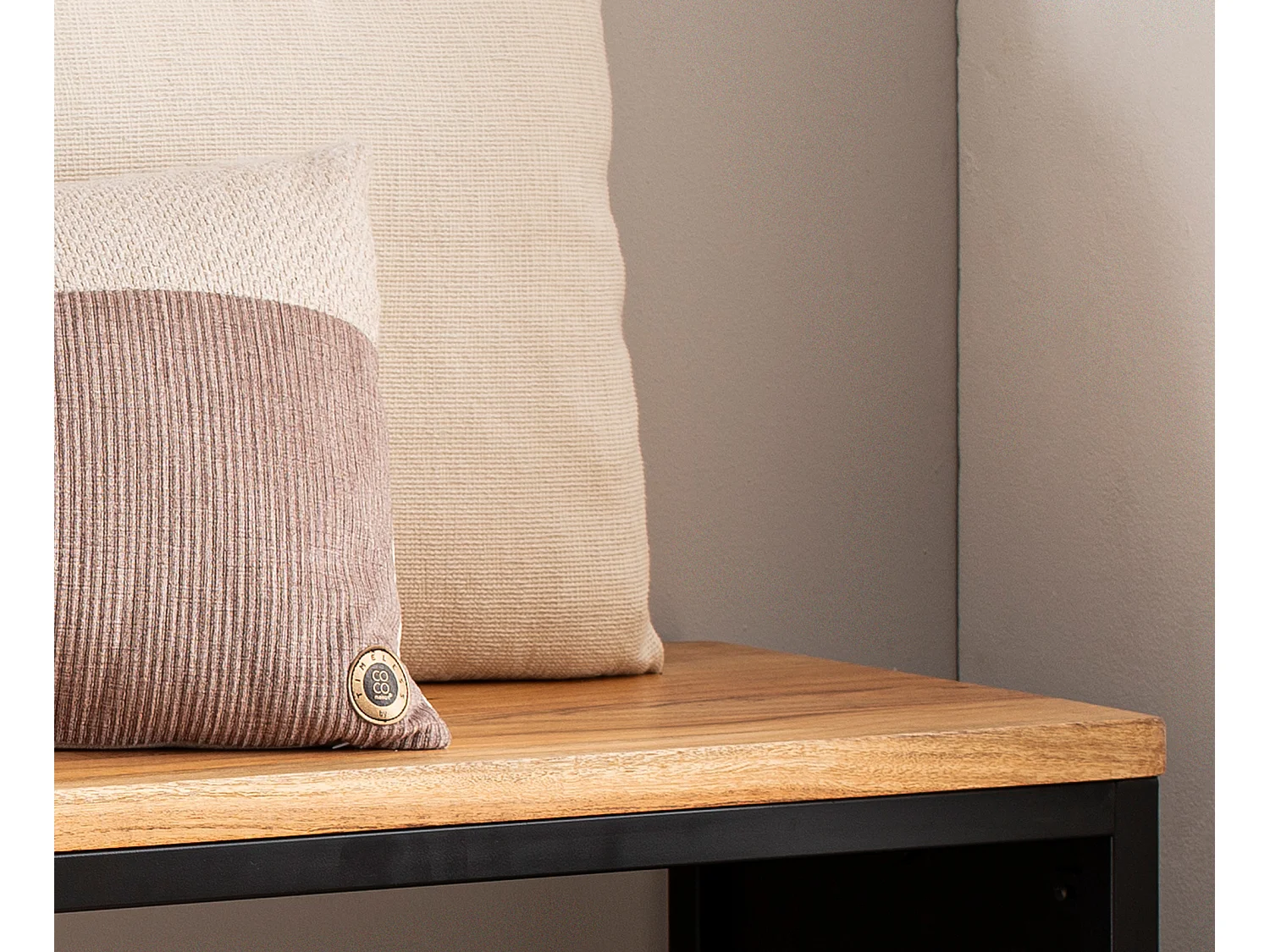 Banc en Aspect Pierre 120 cm Bois Massif Banc Banquette Couloir Noir