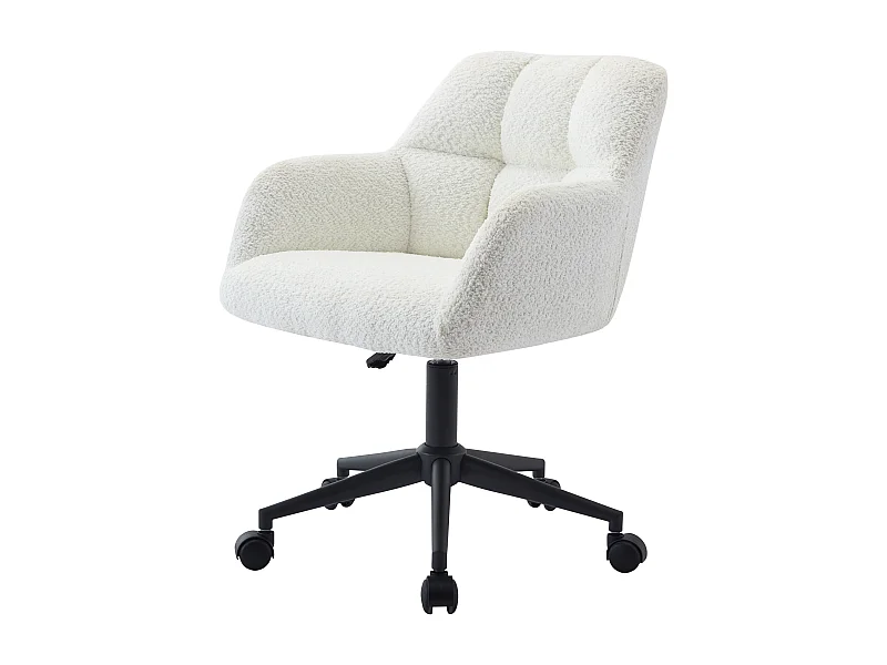 Silla de escritorio - tejido bouclé - Blanco y negro - Altura regulable - PEGA de Pascal Morabito