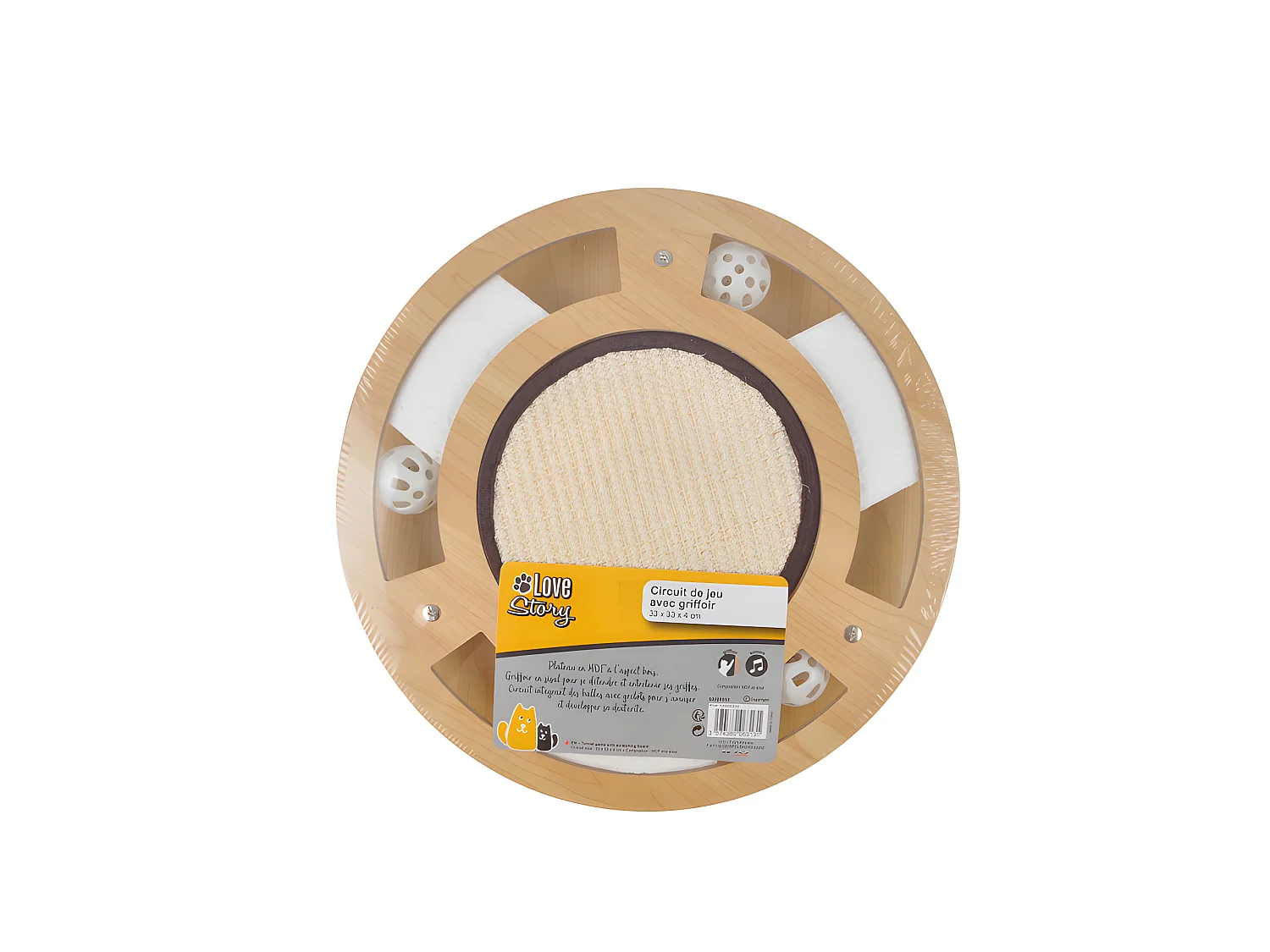 Jeu Interactif pour Chat "Griffoir & Tunnel" 33cm Naturel