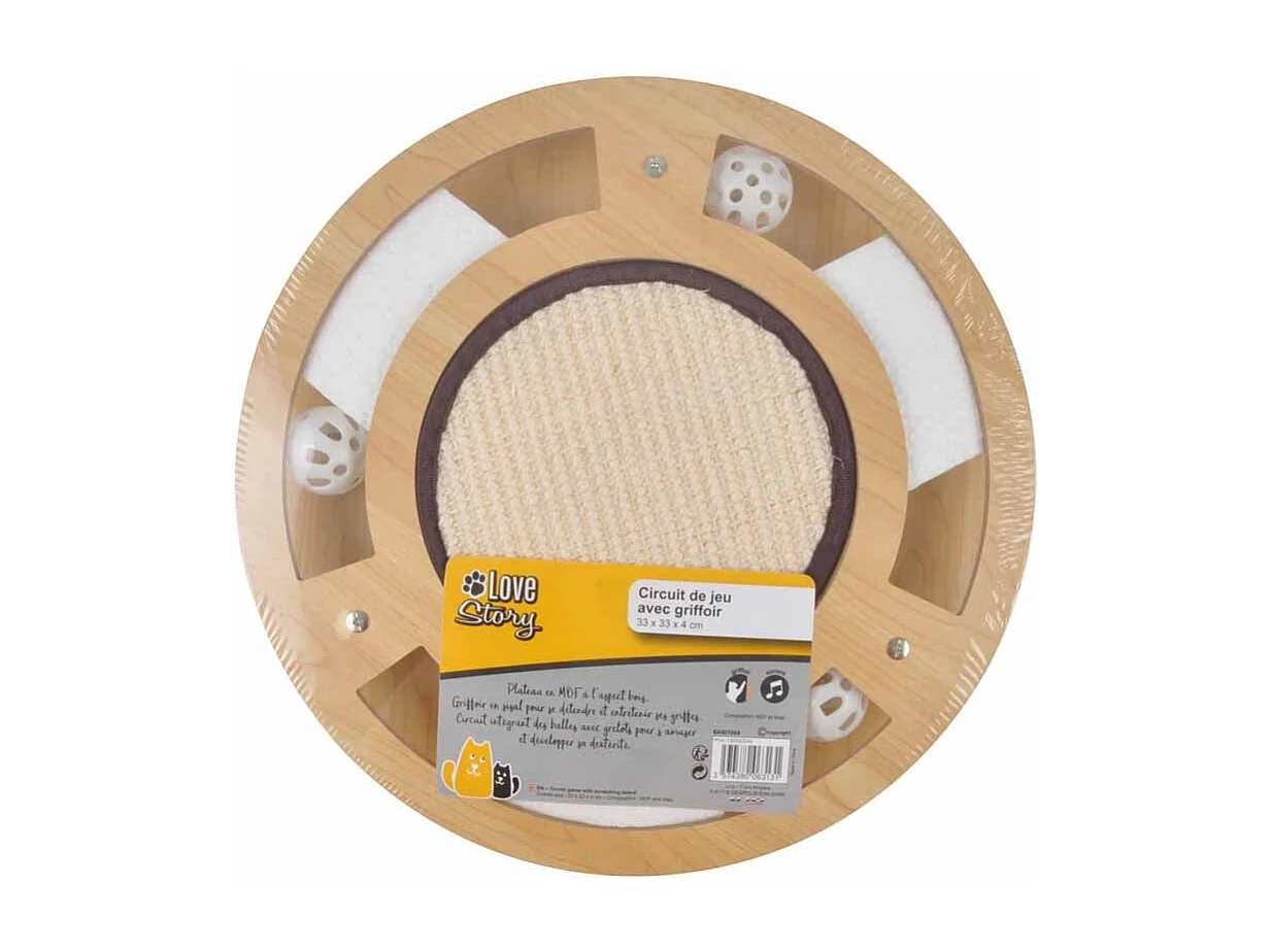 Jeu Interactif pour Chat "Griffoir & Tunnel" 33cm Naturel