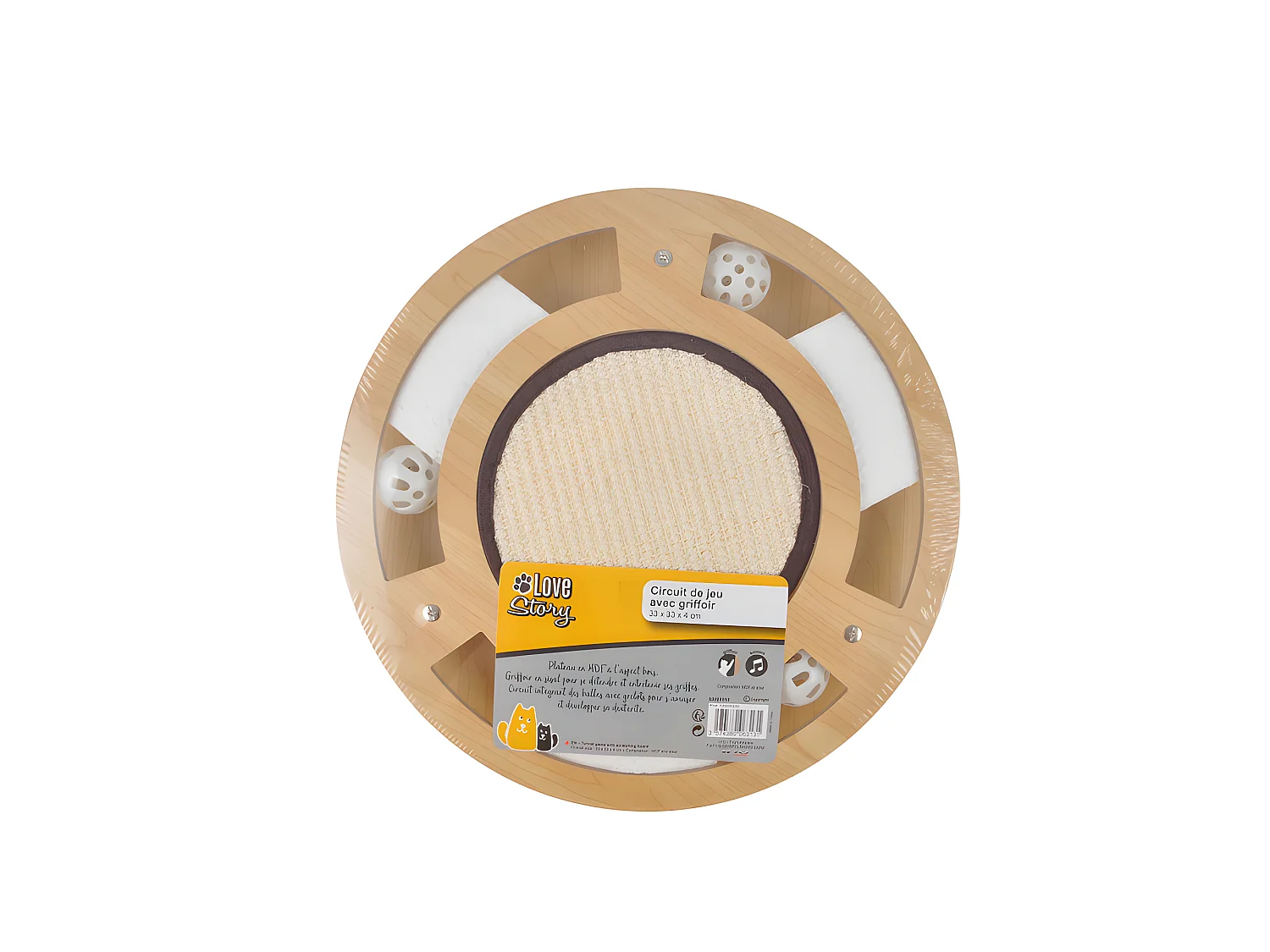 Jeu Interactif pour Chat "Griffoir & Tunnel" 33cm Naturel