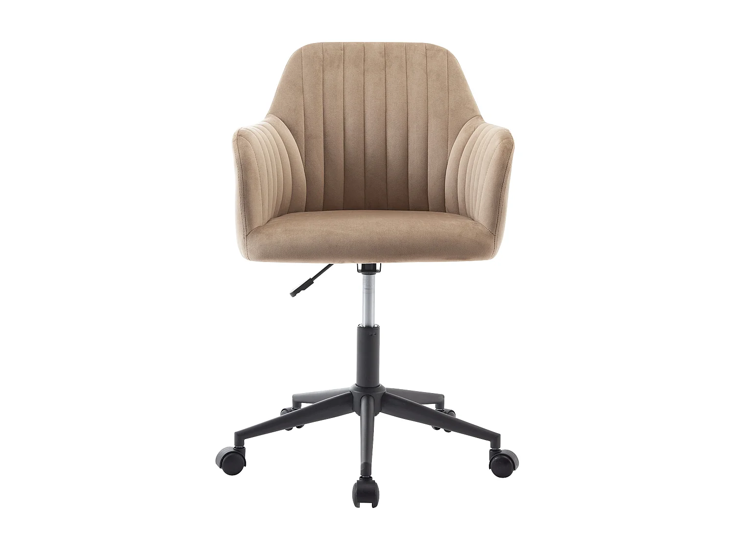 Cadeira de escritório veludo bege e preto, altura regulável - ELEANA
