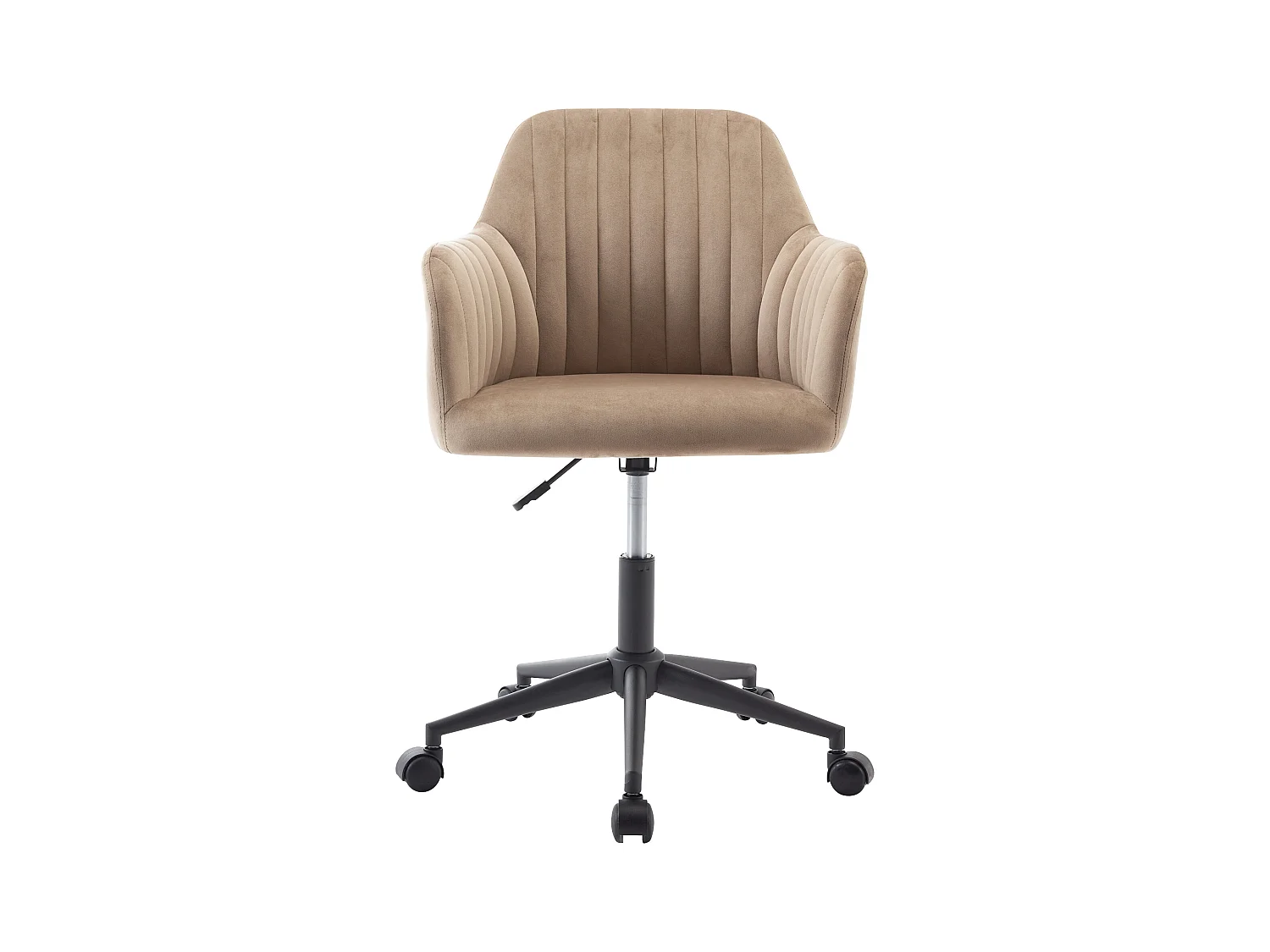 Bureaustoel - Fluweel - Beige en zwart - Verstelbare hoogte - ELEANA