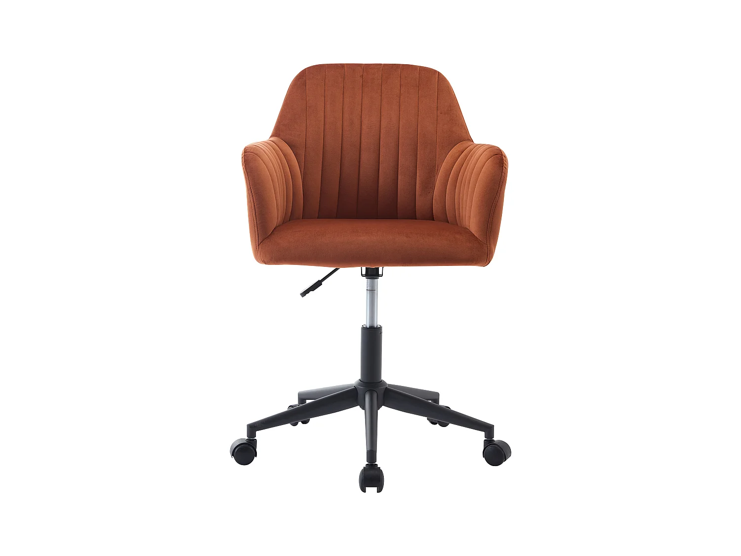 Bureaustoel - Fluweel - Terracotta en zwart - Verstelbare hoogte - ELEANA