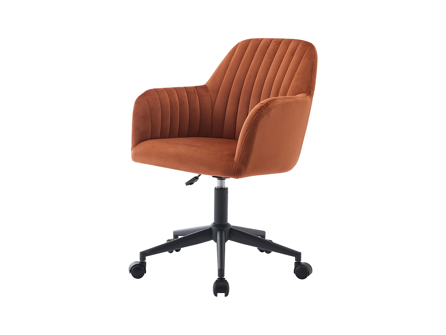 Bureaustoel - Fluweel - Terracotta en zwart - Verstelbare hoogte - ELEANA