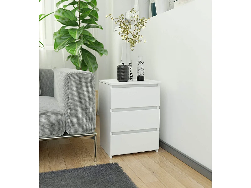 Szafka nocna AKORD CL3 Biała 40 cm 3 szuflady kolor Biały mat 40x35x57 cm