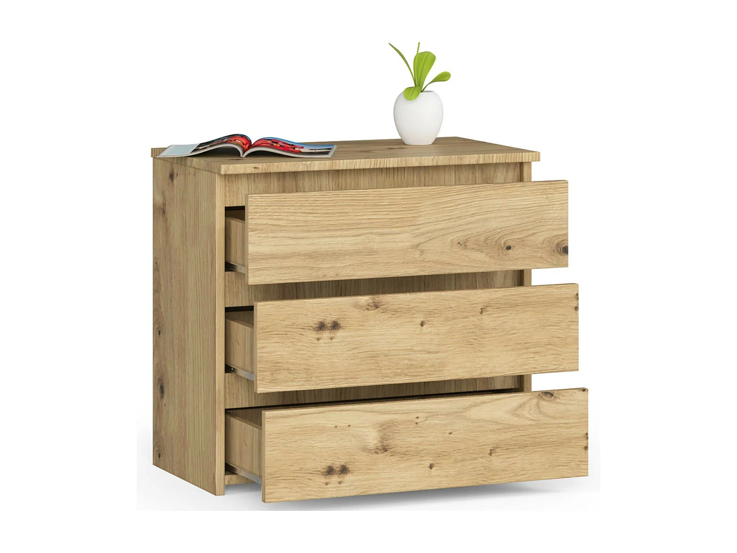 Artisaan Eiken Dressoir 3 Lades - Zelfmontage Essentie van Functioneel Design