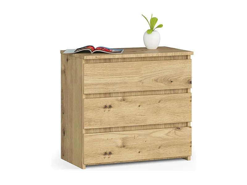 Comodino AKORD CL3 Quercia Artisan 60 cm 3 cassetti 60x35x57 cm