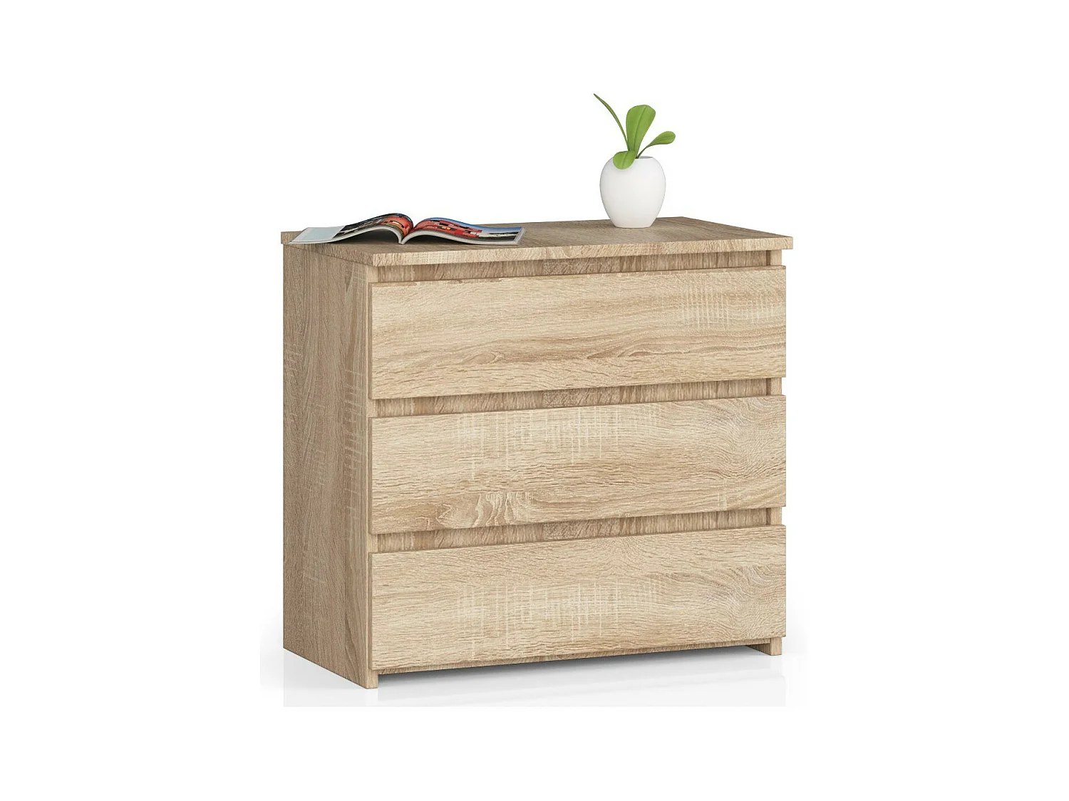 Table de chevet AKORD CL3 Chêne Sonoma 60 cm 3 tiroirs façade Chêne Sonoma 60x35x57 cm