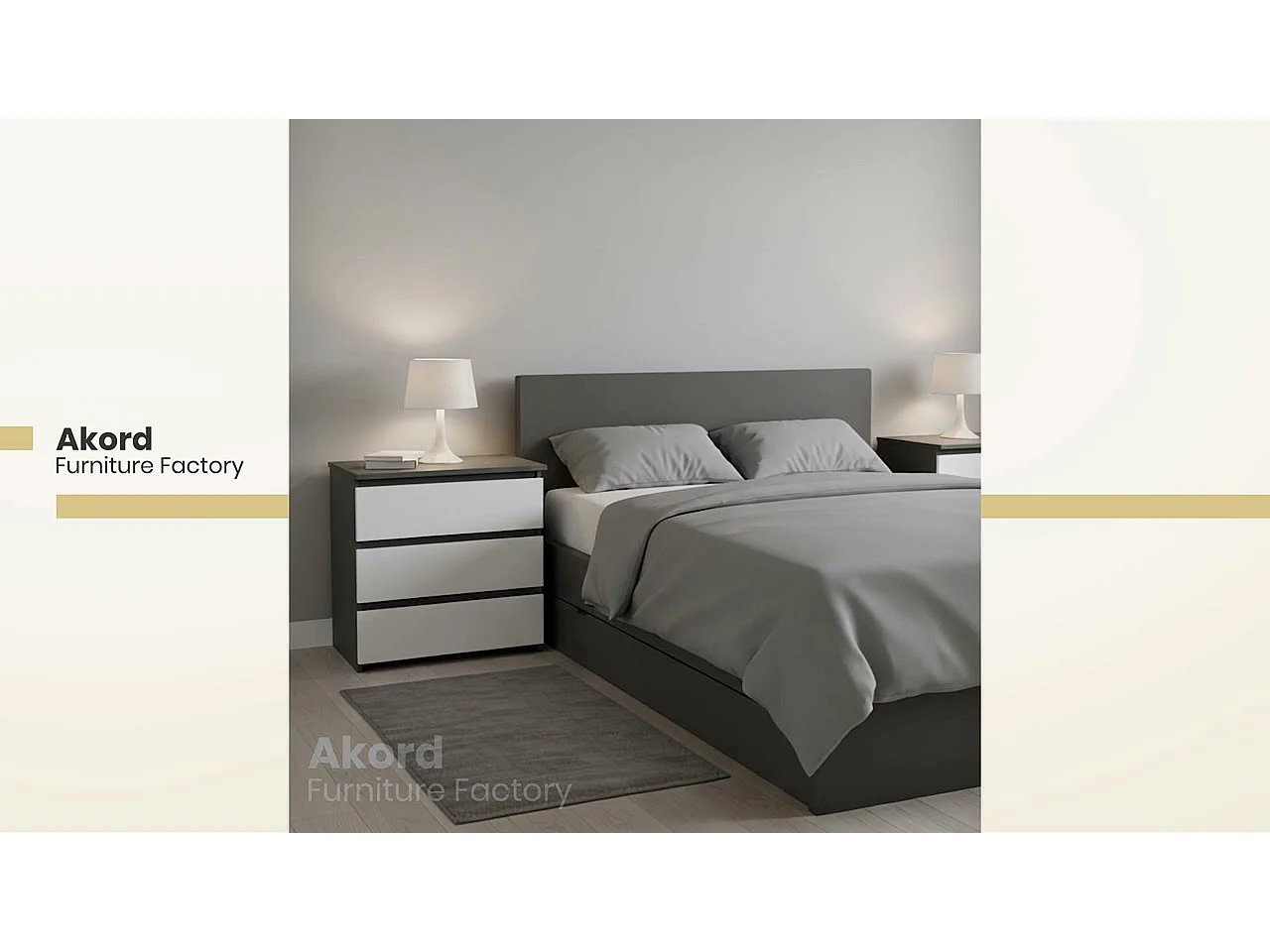 Comodino AKORD CL3 Sonoma Quercia 60 cm 3 cassetti 60x35x57 cm