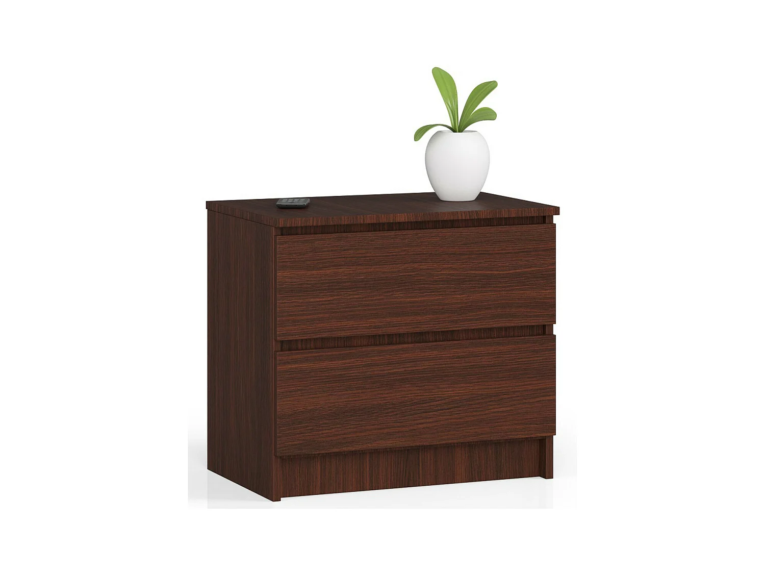 Table de chevet AKORD K60 Wengé 60 cm 2 tiroirs façade Wengé 60x40x55 cm